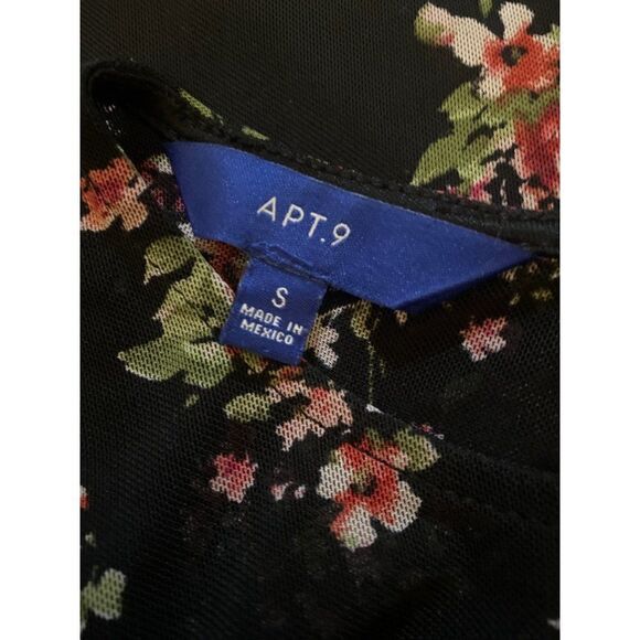 Apt. 9 women's sleeveless black foral lined career/casual blouse size small - Picture 6 of 9